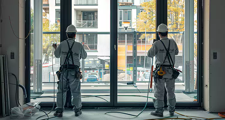 Patio Door Glass Replacement with Built-In Blinds in Winter Springs, FL